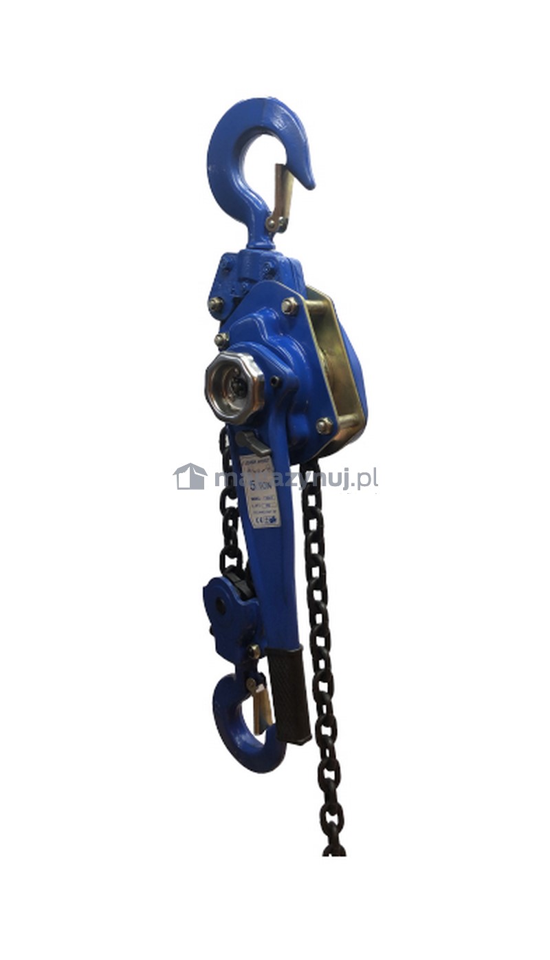 Wciągnik–podnośnik łańcuchowy ręczny, dźwigniowy (udźwig 5000 kg)