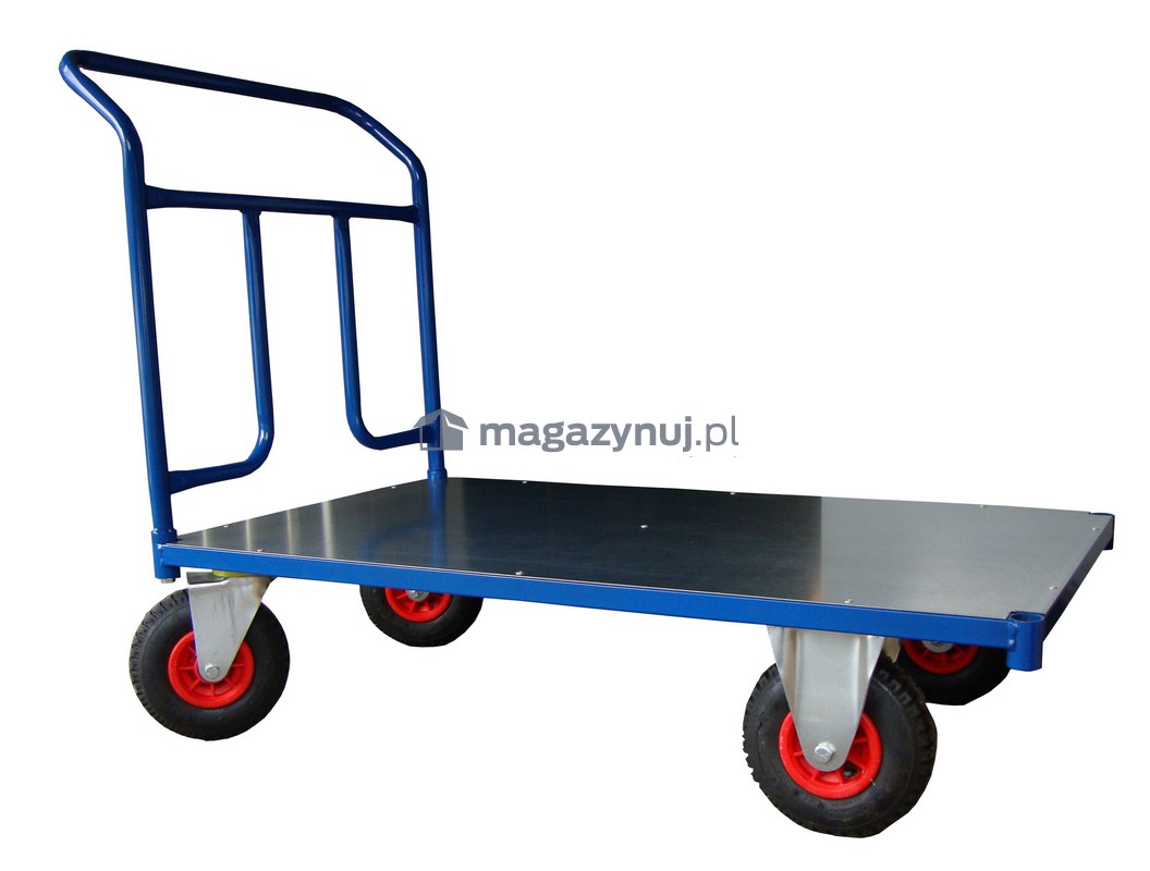 Platformowy wózek jednoburtowy, platforma blachy wymiar 1000x700 mm