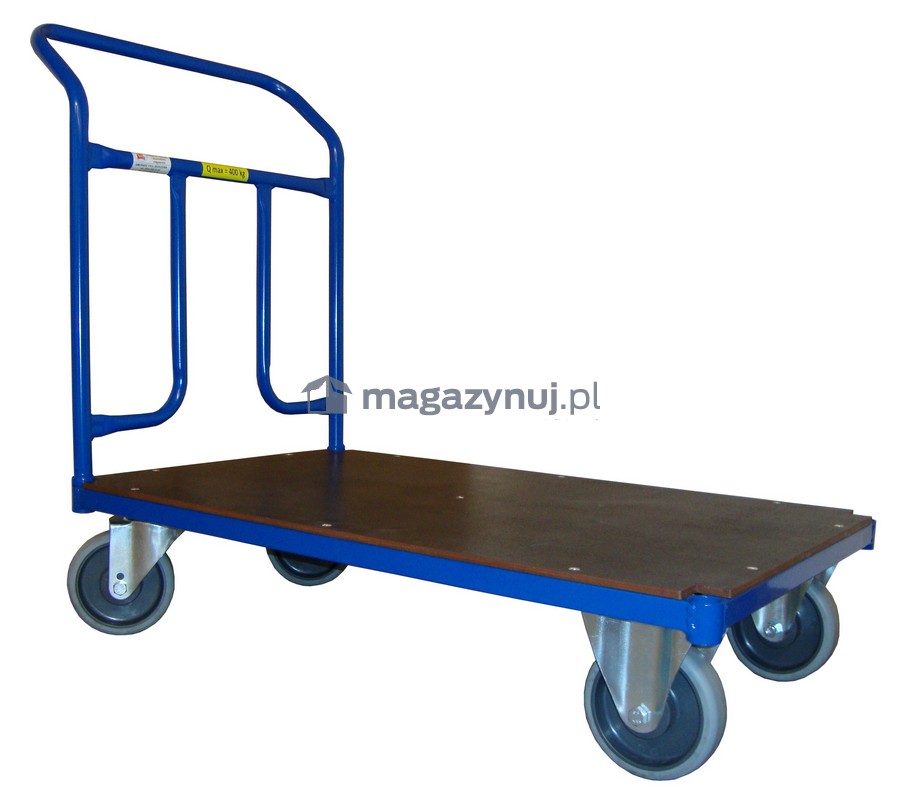 Platformowy wózek jednoburtowy, poręcprzykręcana wymiar 1000x600 mm